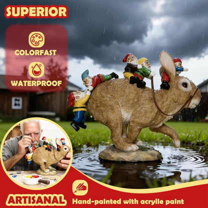 Sunthus Garden Gnomes Decorations for Yard Bunny Statue Funny Outdoor Decor Rabbit