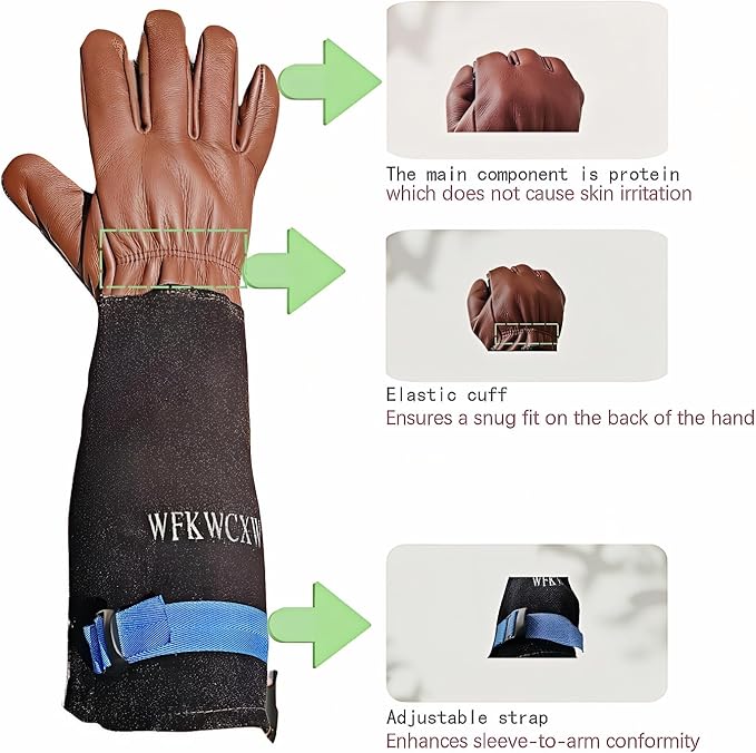 Gardening Gloves for Women/Men,Rose Pruning Long Leather Garden Gloves Thorn Proof