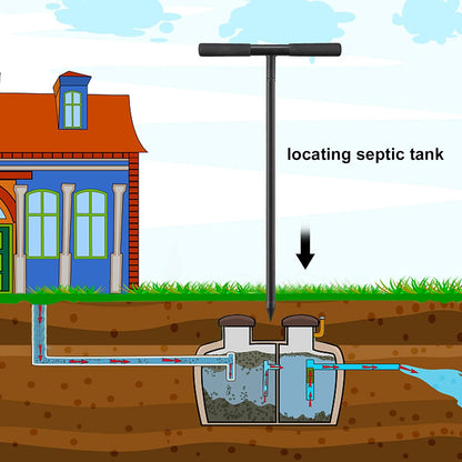 Soil Probe Rod, 48inch Adjustable Ground Rod with T-Handle - Metal Soil Probe for Plumbing Tool, Locating Septic Tank, Landscaping Garden Tool
