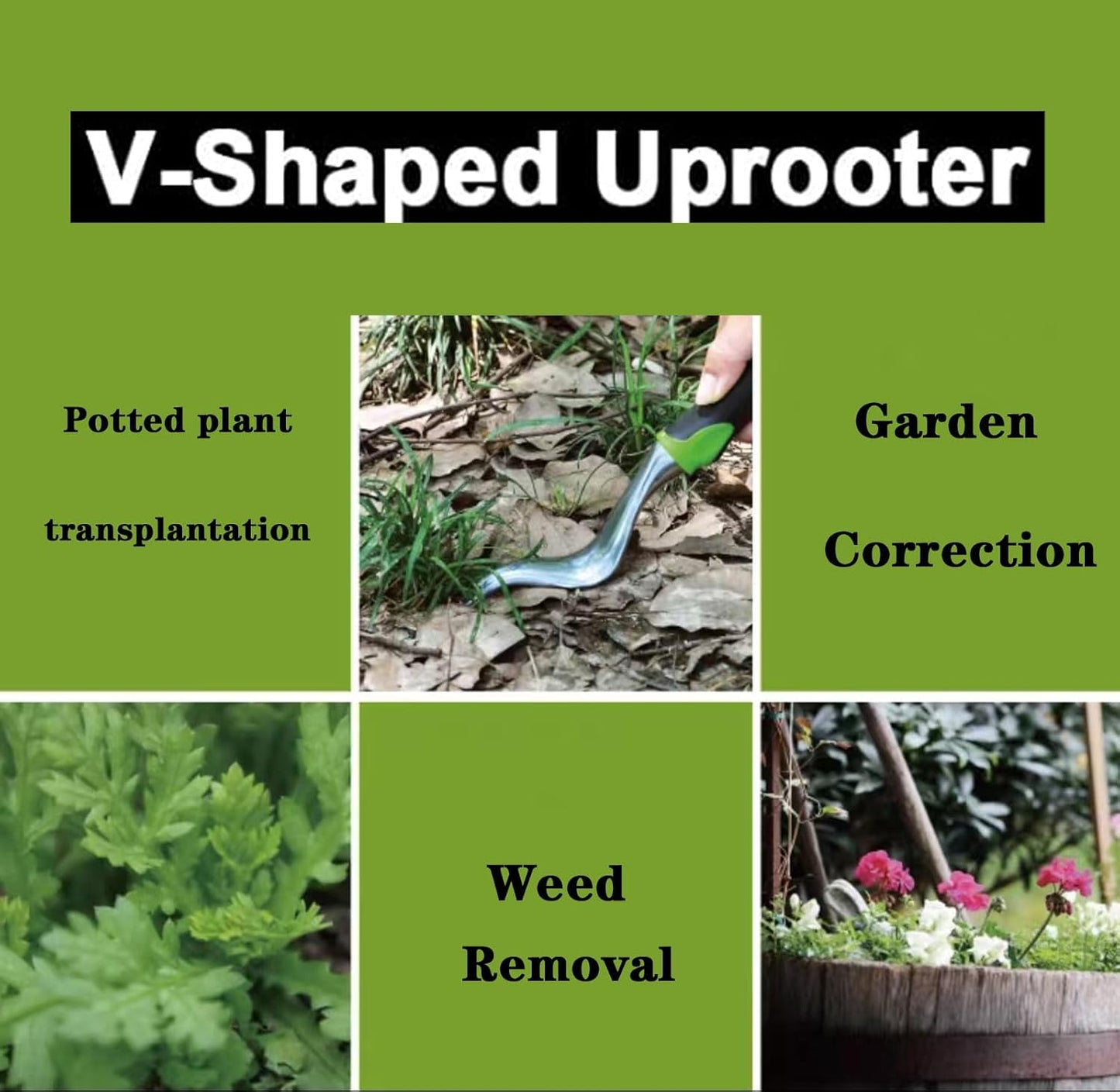 2025 Hand Weeder Tool, Rubber Handle Manual Weeder Puller Tool, Uprooting Weeding Tools, Crack Weeder Crevice, 4 Teeth Weeding Tool, Weeding Artifact Tool for Gardening(3 Pcs)