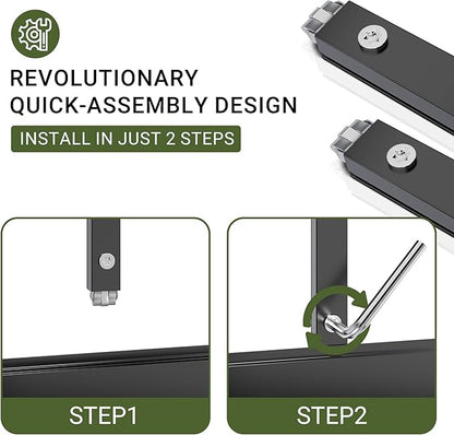 VIWAT T-Shape 12x12 FT Greenhouse for Outdoors, Polycarbonate Greenhouse with Quick Setup Structure, Double Roof Vents and Doors, Aluminum Walk-in Green House for Outside for Backyard Garden, Black