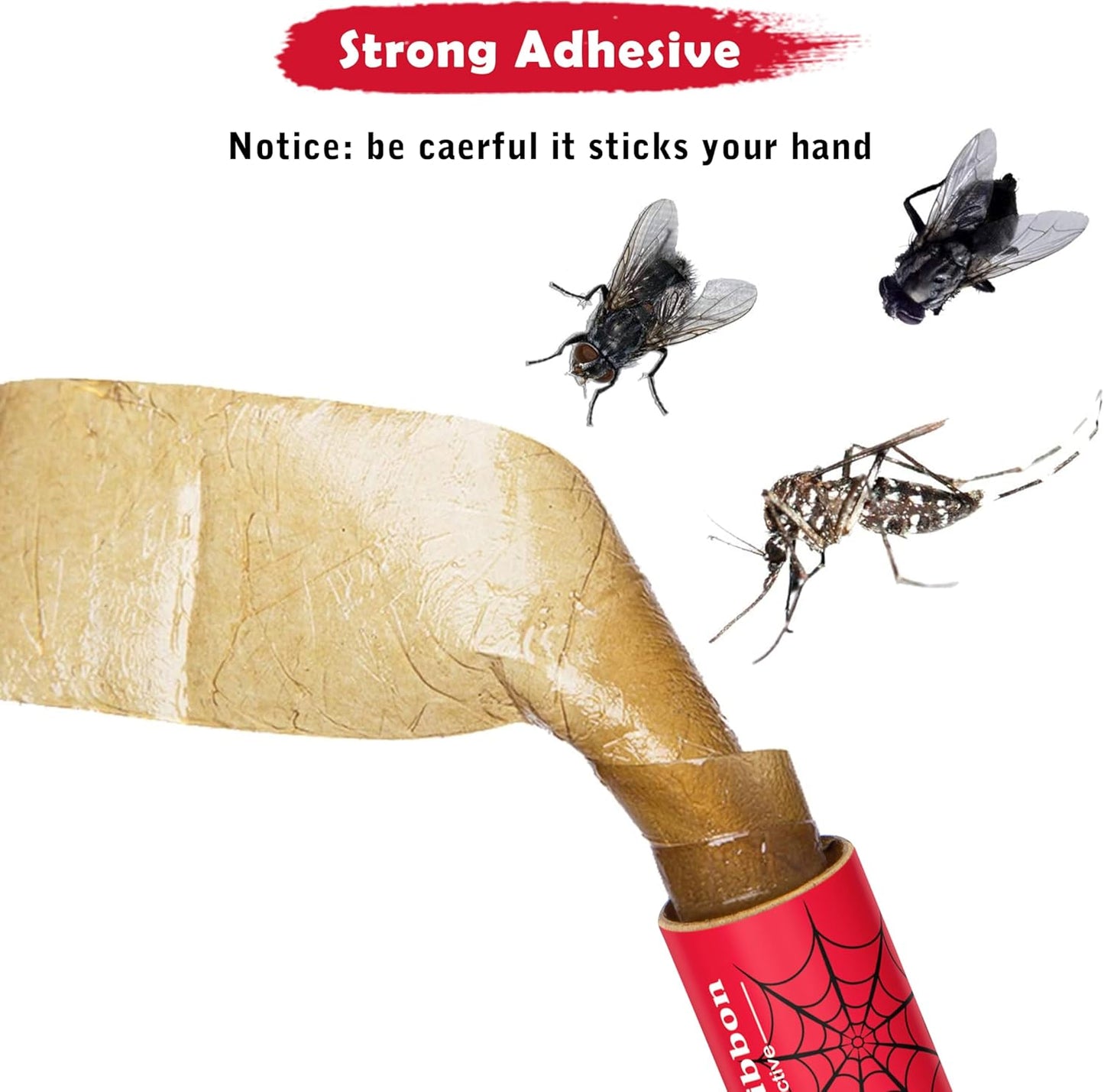 Stingmon 40 Pack Fly Trap, Fruit Fly Traps Indoor for Home, Fly Traps Outdoor Hanging, Flying Insect Trap, Fly Strips Tape Paper Ribbon, Gnat Traps for Bug, Insect, Pest, Mosquito, Red
