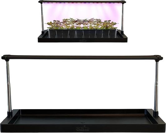 Epic Gardening Seed Starting Grow Light - Full-Spectrum LED with Adjustable Height & Integrated Tray for Indoor Seedlings | Energy-Efficient, Long-Lasting Light with Timer (Standard)