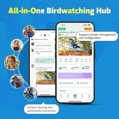 Bird Feeder with Camera, Smart Bird House with Cam for Outside, 2K HD Auto Record Video, AI Identification & Instant Alerts, Solar Powered, Bird Watching Gifts for Family and Birdlovers