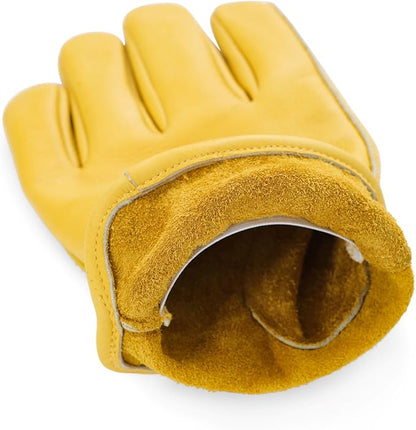 Leather Work Gloves for Men & Women, Reinforced Durable Gardening Gloves,Cowhide Work Gloves,Puncture & Cut Resistant