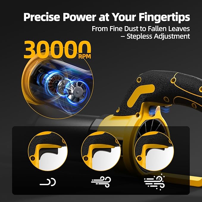 VASG Leaf Blower Cordless – Lightweight Handheld Electric Leaf Blower with Variable Speed, 21V 3×2.0Ah Batteries & Fast Charger for Effortless Lawn, Yard, Garden, Patio, Driveway & Leaf Cleanup