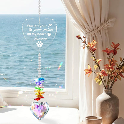 Pet Memorial Gifts for Dogs, Pet Memorial Crystal Suncatcher, Loss of Dog Sympathy Gift, Rainbow Bridge Dogs & Cat Remembrance Bereavement Gifts