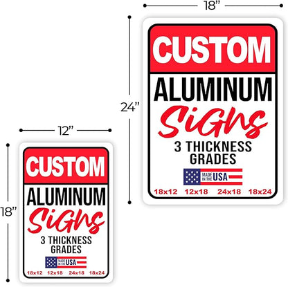 12x18" Custom Aluminum Sign with Text, Personalized Metal Sign for Outdoor, Customized Aluminum Signs for Business, Office or Home (Vertical)
