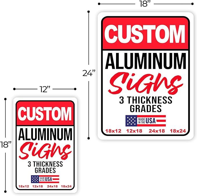 18x24" Custom Aluminum Sign with Text, Personalized Metal Sign for Outdoor, Customized Aluminum Signs for Business, Office or Home (Vertical)