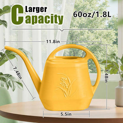 Plastic Watering Can - for Home Plant Garden - 1/2 Gallon - Orange