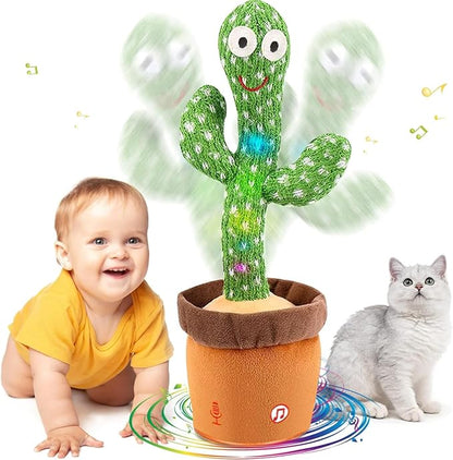 Dancing Talking Cactus Baby Toys 6-12 Months, Singing Cactus Baby Toy Mimicking Toy, Repeats What You Say, Interactive Light Up Toddler Infant Toys Gifts, Sing+Dancing+15S Recording+LED