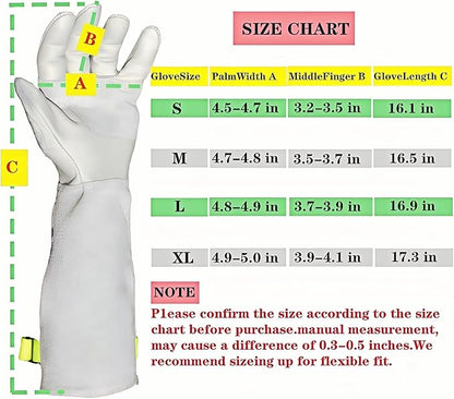 Gardening Gloves for Women/Men,Rose Pruning Long Leather Garden Gloves Thorn Proof