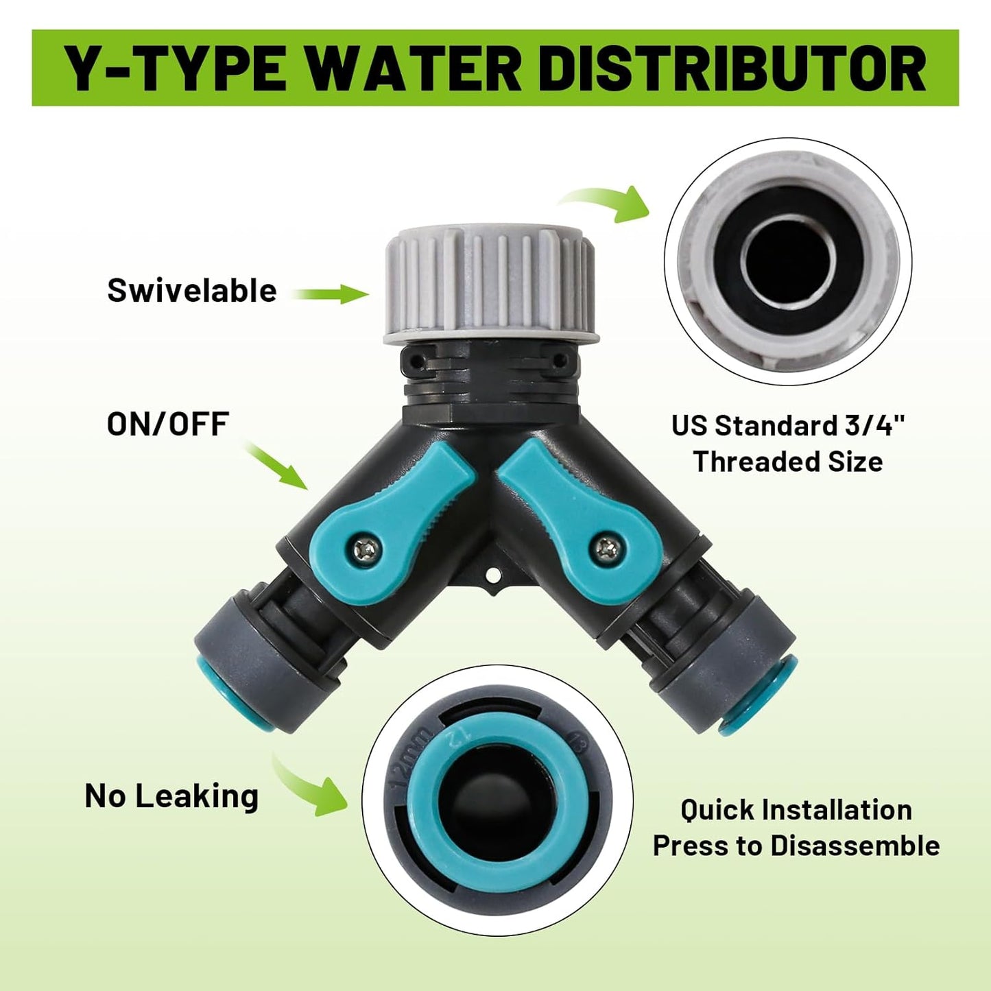 Drip Irrigation Kit - 100 FT. Hose Sprinkler System with 360° nozzles and T-connectors for Gardens, lawns, Plants, Flower beds, Trees, patios and hydroponics (Closeable nozzle-20)