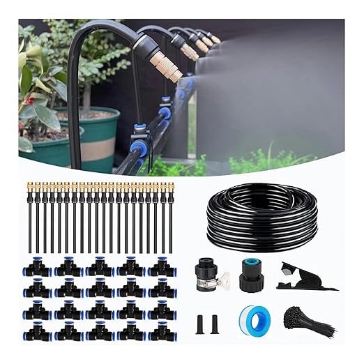 New Quick Connector Drip Irrigation Kits,Automatic Irrigation System with Replaceable 360-degree Bending Dropper,atomizing Copper Nozzle for Watering System for Garden Plant Lawn Patio.
