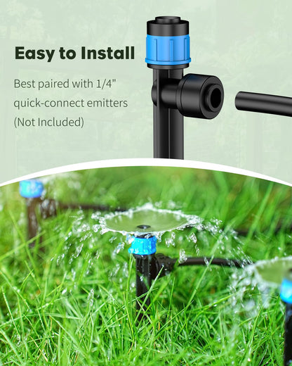 Pawfly 25 ft. 1/4" Drip Irrigation Tubing, Blank PE Distribution Tubing for Drip Irrigation System, Black Polyethylene Drip Line, Drip Irrigation Hose Roll for Garden Watering