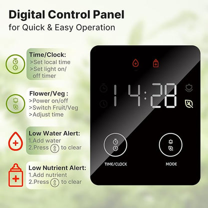 SUNCOZE Hydroponics Growing System Kit 20 Pods, Indoor Herb Garden with Grow Light 30W, 10L Large Water Tank with Adjustable Height to 25", Built-in Pump, Gardening Gifts, Avocado Green