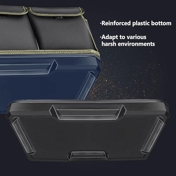 Tool Bag, Ounic 17 Inch Large Tool Bag Heavy Duty With Wide Mouth and Waterproof Strong Molded Base, Heavy Duty Tool Bags Organizer with Adjustable Shoulder Strap Specially Designed for Various Tools