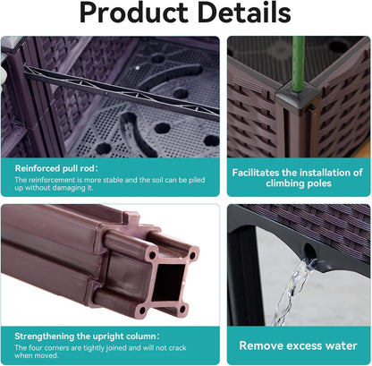 Raised Garden Bed with Legs, Large Planter Box Raised Garden Beds Outdoor, Rectangular Elevated Planter Box for Gardening Vegetables, Flowers, Fruits and Plants, 31.5"(L) x 15.7"(W) x 20.4"(H)