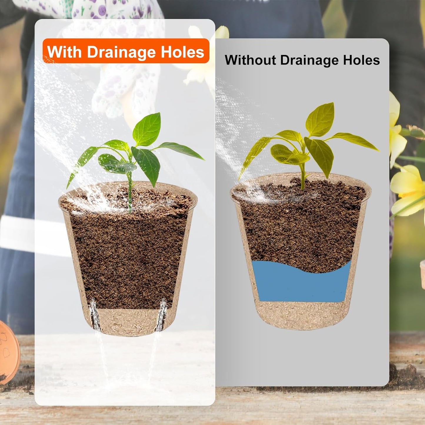 120 Packs 3.15 Inch Peat Pots,Biodegradable Pots for Seedlings with Drainage Holes, Garden Germination Nursery Pots with 100Pcs Plant Labels