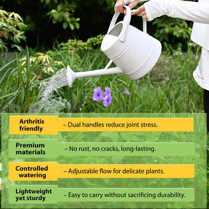 1 Gallon Watering Can for Plants, Watering Cans for Indoor&Outdoor Gardening, Water Can with Ergonomic Movable Handle (Gray)