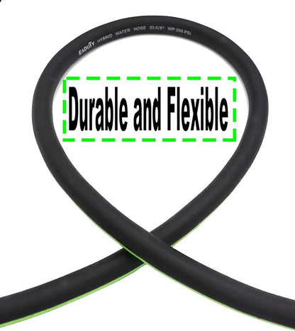 Hybrid Lead In Garden Hose 5/8 IN. x 6 FT, Heavy Duty, Lightweight, Flexible with Rotatable Grip Handle and Solid Brass Fittings