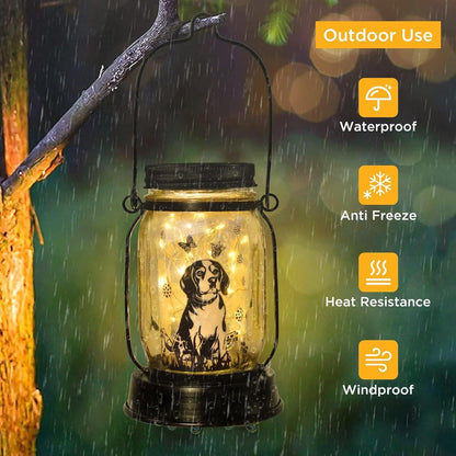 Beagle Gifts for Women/Men Beagle Solar Lanterns Dog Mom Birthday Dog Lovers Lantern Pet Loss Pet Memorial Lights Solar Garden Decoration Outside for Yard, Patio,Backyard,Porch