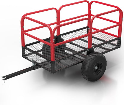 GAOMON Heavy Duty Utility Cart Cargo Trailer, 1700 Lbs 15 Cubic Feet, Yard Utility Trailer with Removable Sides and Handle, Garden Dump Cart for Hauling Behind Lawn & Garden Tractors