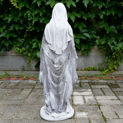 Outdoor Virgin Mary Statue, Garden Blessed Mother Religious Statue, Garden Sculptures for Patio Decorations Home Yard Hallway, Blue