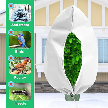 DQS 4 Pack Plant Covers Freeze Protection, 47.2" x70.8" Winter Frost Protection Blankets Frost Cloth,Suitable for Outdoor Winter Frost, Cold Weather, shrubs, Trees, Jackets, and coverings