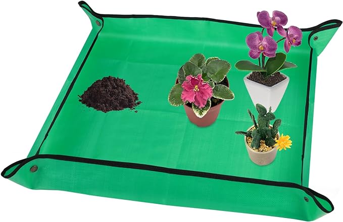 30" X 30" Large Plant Repotting Mat for Indoor Plants Potting Soil, Foldable Waterproof Plant Repotting/Potting Tray, Potting Mat for House Plants Succulents Gardening Tools Gifts for Gardener