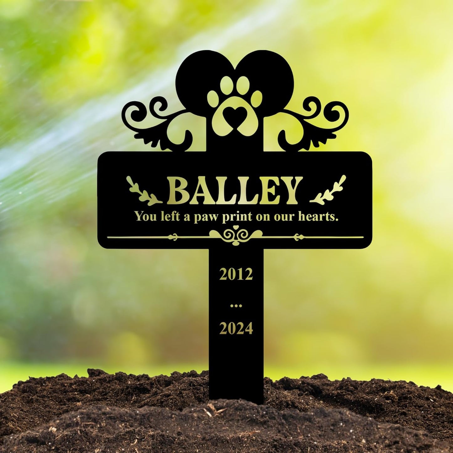 Custom Engraved Cat Grave Marker with Name and Dates | Durable Memorial Stone for Garden or Pet Cemetery | Beautiful Tribute for Cats | Weatherproof and Long-Lasting