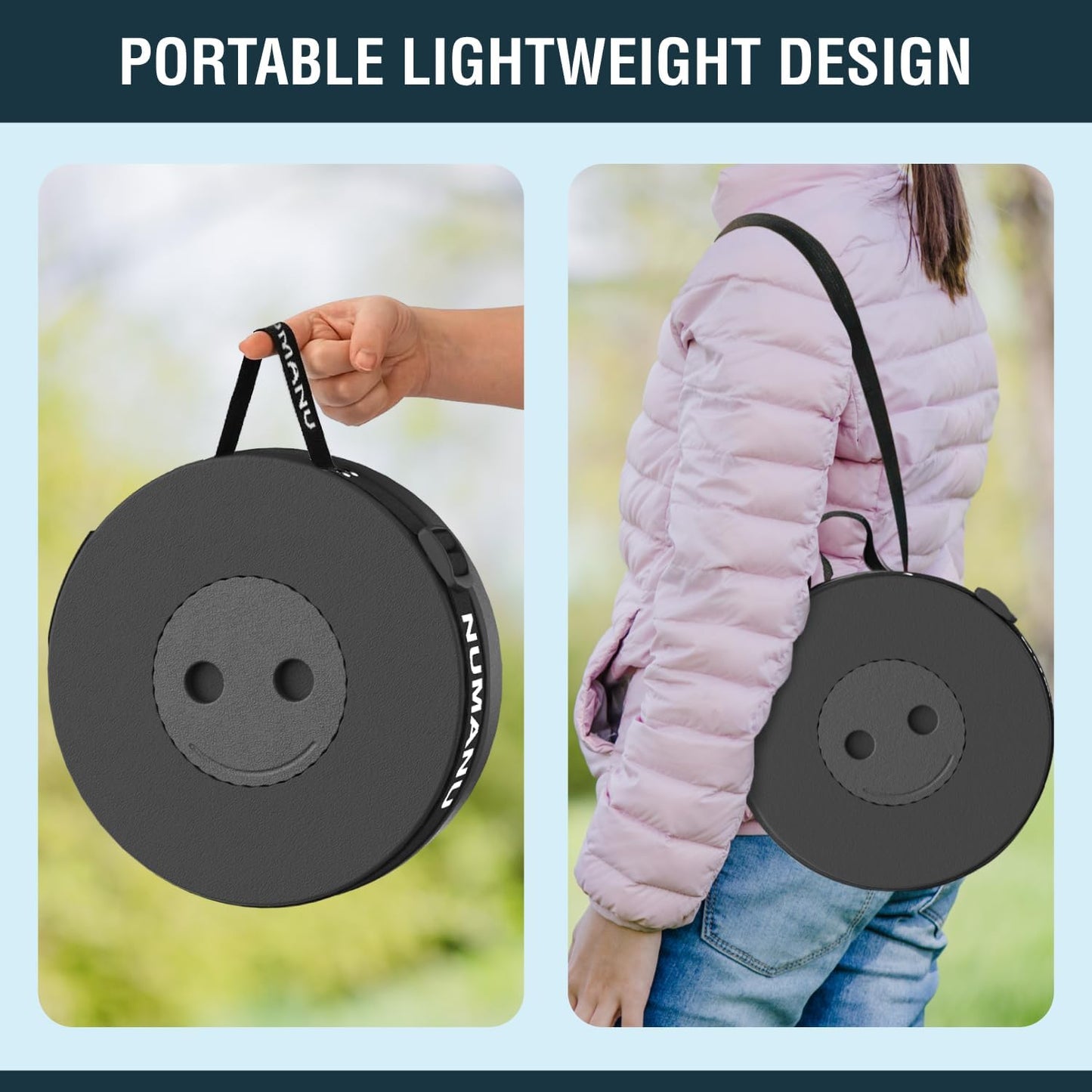 NUMANU 2025 Upgraded Collapsible Stool, 2.5"-18" Max 620lb Portable Folding Stool, Height Adjustable Retractable Telescopic Seat (1Pack Hard Seat)