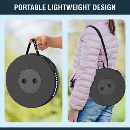 NUMANU 2025 Upgraded Collapsible Stool, 2.5"-18" Max 620lb Portable Folding Stool, Height Adjustable Retractable Telescopic Seat (1Pack Hard Seat)