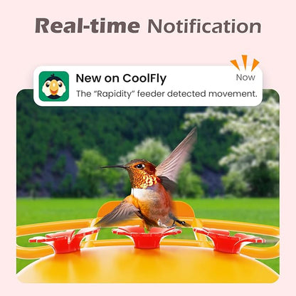 Smart Hummingbird Feeder with Camera Solar Powered, AI Identify, Instant Notification, Leakproof & Ant Moat Bird Feeder with Camera, Hummingbird Feeders for Outdoors, Gift for Bird Lovers (20 oz)