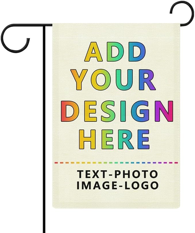 Custom Garden Flag for Outdoor Personalized Yard Flags Decor Customized Flag Add Your Own Picture Text House Lawn Banner Double Sided Home Wall Decoration 12.5x18 28x40