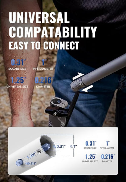 SUNSEEKER 16" Hedge Trimmer Attachment Universal, Dual Action Articulating,Heavy Duty Steel Material, 12 Angle Positon, Gas Powered, Grey/Black