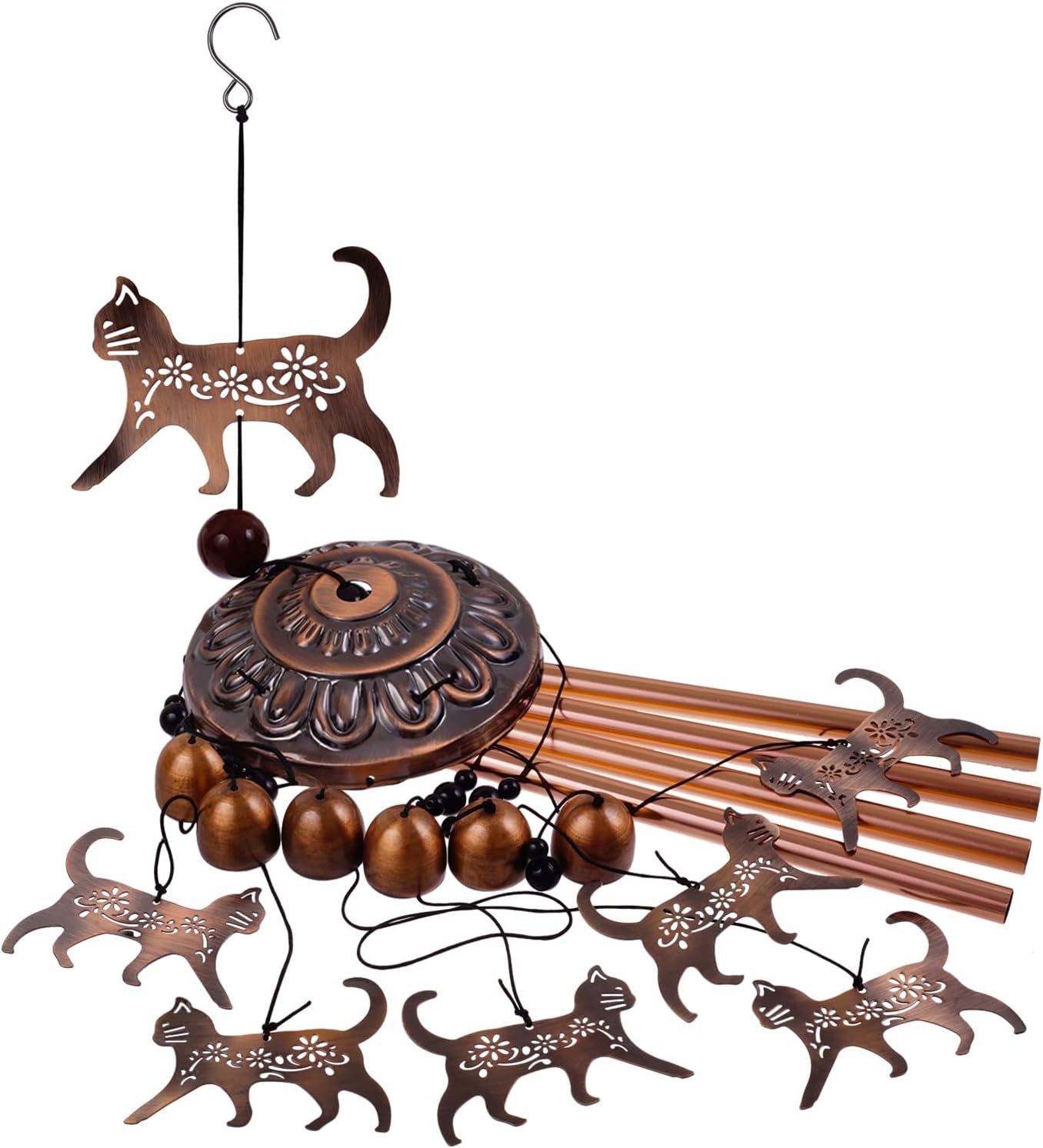 Outdoor Wind chimes Decor, Cats Wind Chimes for Home, Patio, Porch, Lawn, Indoor, Garden Cat Decoration, Mobile Cat Wind Catcher, Music Wind Bells, Memorial Gifts, Festival Gifts for Mom/Grandma/Woman