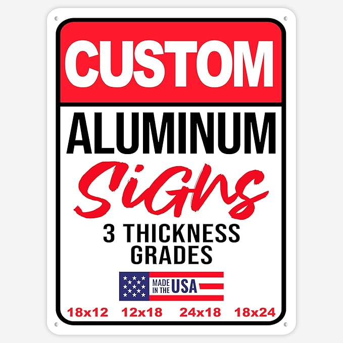 18x24" Custom Aluminum Sign with Text, Personalized Metal Sign for Outdoor, Customized Aluminum Signs for Business, Office or Home (Vertical)