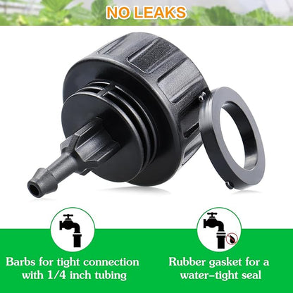 3/4 Inch Female Pipe Thread to 1/4 Inch Drip Irrigation Tubing Adapter: 6 Pieces 1/4 In. Barbed Drip Line x 3/4 In. Faucet PVC Adapter Connect 3/4" FHT Faucet