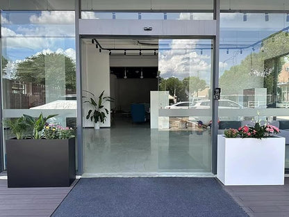 38" L x 13" W x 30" H Metal Tall Rectangular Planter - Large Planter Box for Outdoor Patio/Porch Modern Design for Plants, Flowers, Garden,Spliced Flower Pot (Navy)