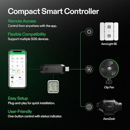 VIVOSUN AeroLight Wing AW400SE & GrowHub Controller E25, LED Grow Light 400W with Integrated Circulation Fan, Full Spectrum, Compatible with App & E42A, 4x4/5x5 Coverage
