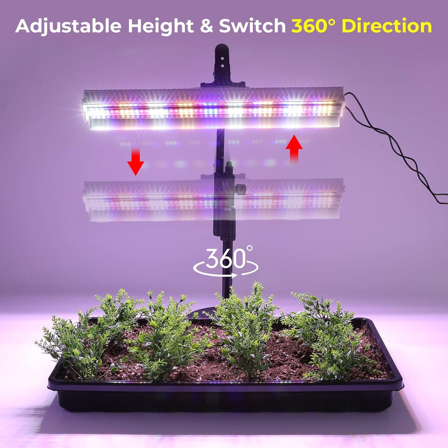 1020 Seed Starter Tray, Seed Starter Kit with Grow Lights, Seedling Trays Kit, 5.9 inch High Humidity Dome, 96 LED Grow Lights for Seedling, Indoor Seedling Starter Kit