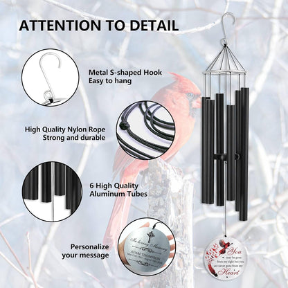Personalized 36" Bereavement Wind Chimes for Outside, Memorial Gift in Remembrance of a Loved One, Sympathy Gift for Loss of Mother Father Husband, Garden Patio Decor