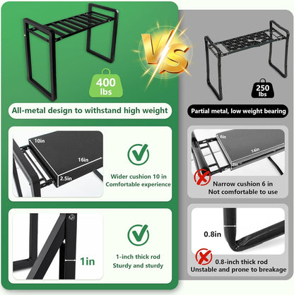 seasky Foldable Garden Kneeling and Seat, Anti-Tipping Gardener Bench Widened Thick Soft Kneeling Pad，Heavy Duty Gardening Stool with Garden Tool Bag, Gardening Gift for Women(Without Gloves)