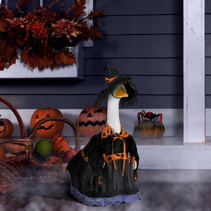 Suzile Halloween Goose Outfit Witch Party Dresses Clothes for 23" High Cement or Plastic Porch Goose Costume for Yard Lawn Outdoor Garden Patio Statue Holiday Halloween Decor