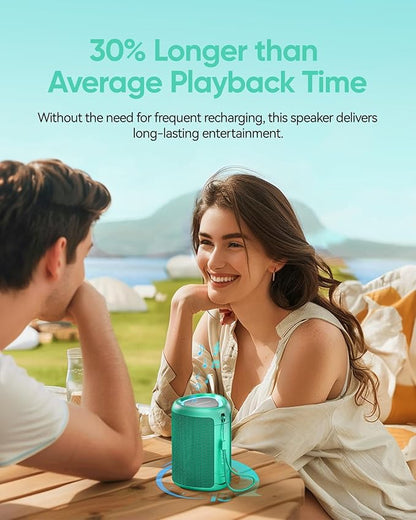 Portable Bluetooth Speaker with Lights, Stocking Stuffers, Powerful Crystal Clear Sound, IPX5 Waterproof, All Day Playtime, BT 5.3, TWS Paring, Small Wireless Speaker for Outdoor, White Elephant Gifts