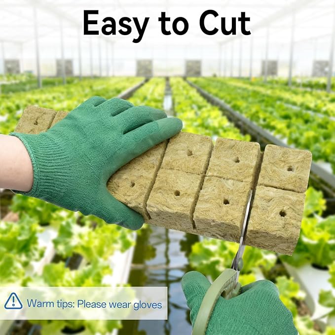 Halatool Seed Starter Kit - 28PCS 1.5 in Rockwool Cubes & 1Pack Reusable Seedling Starter Tray for Seed Starting, Indoor Gemination Kit for Cuttings Propagation Plant Clone