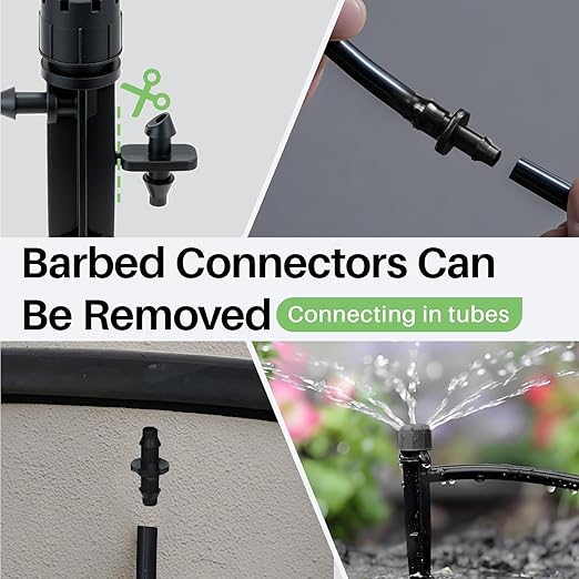 30 Pcs Drip Irrigation Emitters, Adjustable Irrigation Drippers Micro Sprinkler Drip Sprinkler Head for 1/4 Drip Irrigation Tubing, 360° Water Flow Drippers for Drip System, Automatic Irrigation