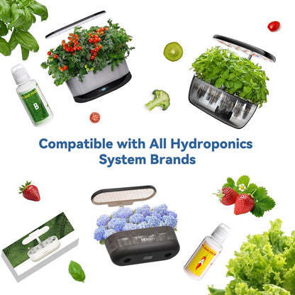 inbloom Hydroponic Nutrients (1000 ml in Total), Hydroponics Plant Food A&B for Aerogarden, Indoor Plant Fertilizer for Hydroponics Growing System Kit, Gardening Supplies for iDoo, Ahopegarden, Mugfa