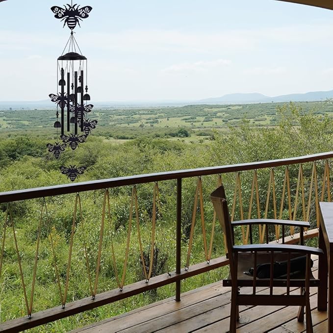 Bees Wind Chimes Outside Decor, Memorial Wind Chimes, Mobile Bee Bells, Music Wind Catcher, Bee Wind Chime for Home, Tree, Yard, Patio, Garden Decoration, Gifts for Bee Lovers, Festival Gifts for Mom